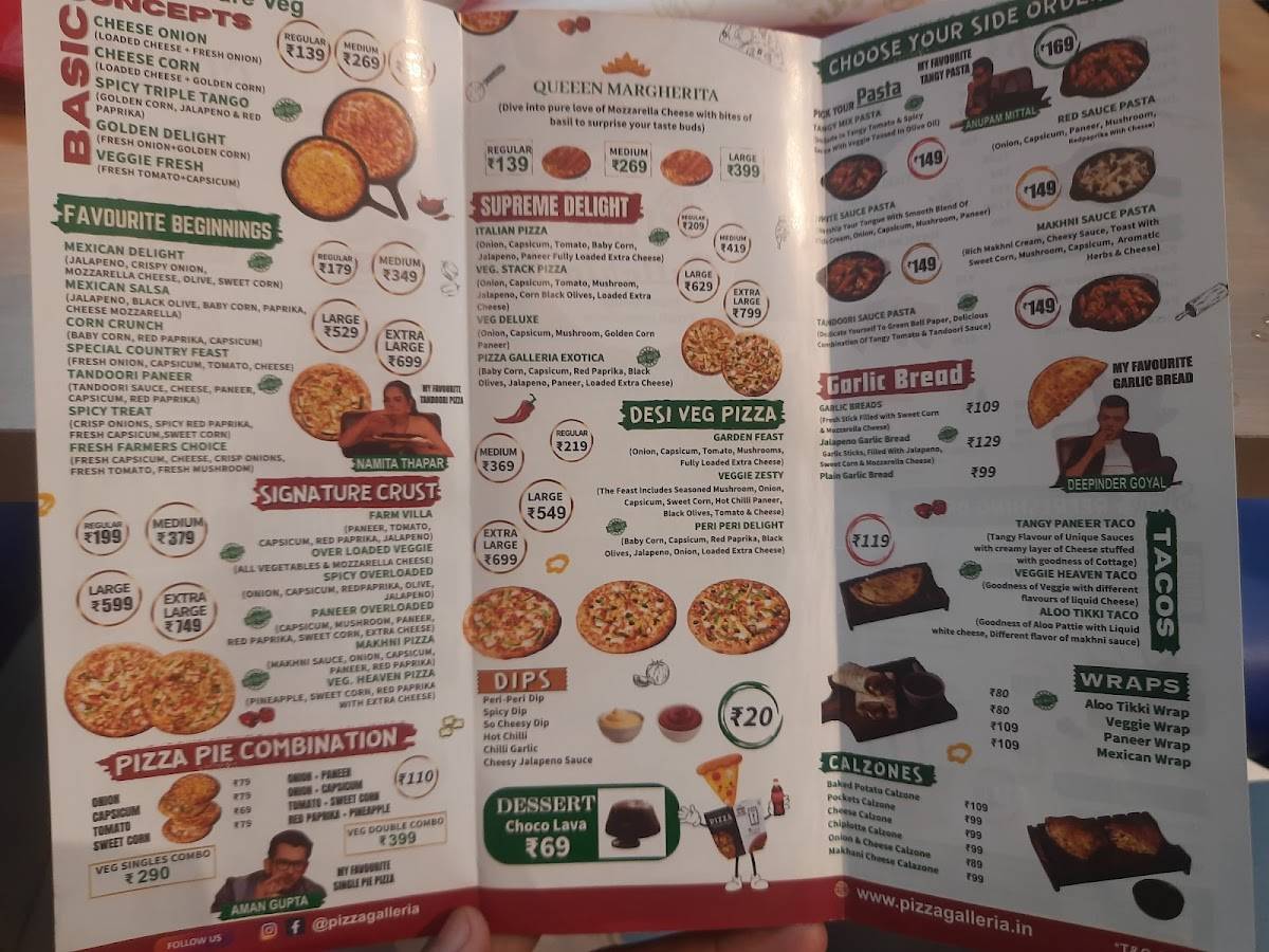 Pizza Galleria Palam vihar menu
