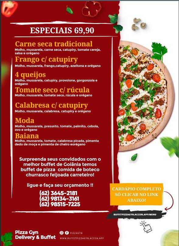 Pizza Gyn Delivery & Buffet cardápio