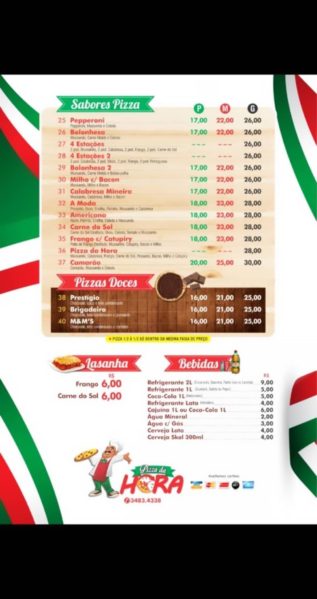 Pizza da hora cardápio