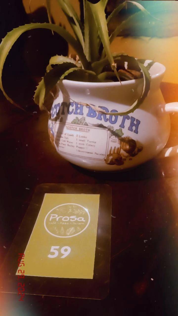 Prosa café, pizza e jardim cardápio