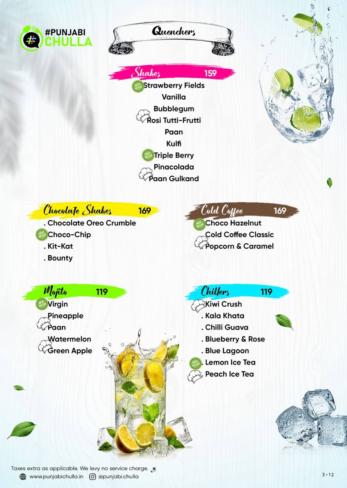 Punjabi Chulla menu
