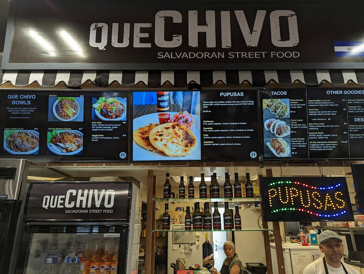 Menu de Que Chivo Salvadoran Street Food