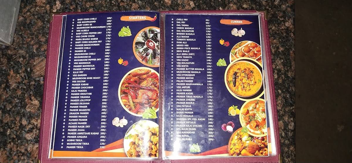 Sharma Dhaba menu