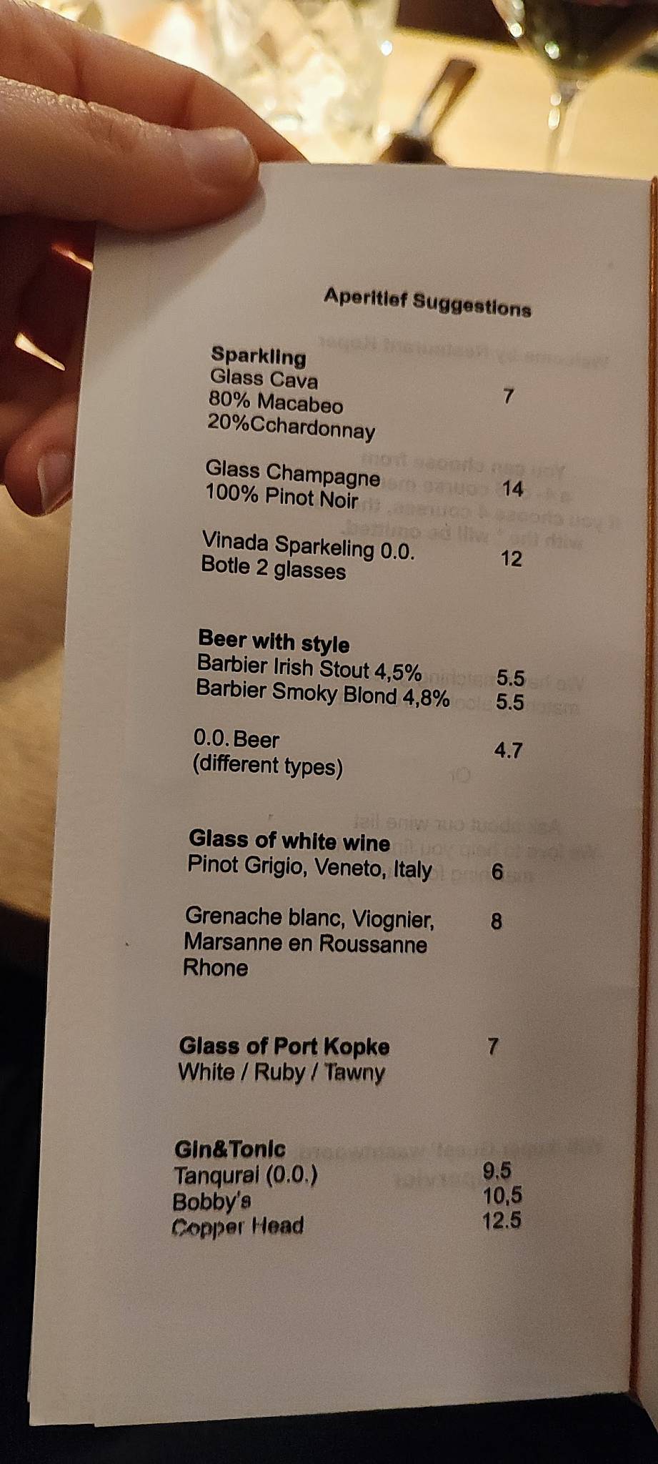 Menu de Restaurant Koper