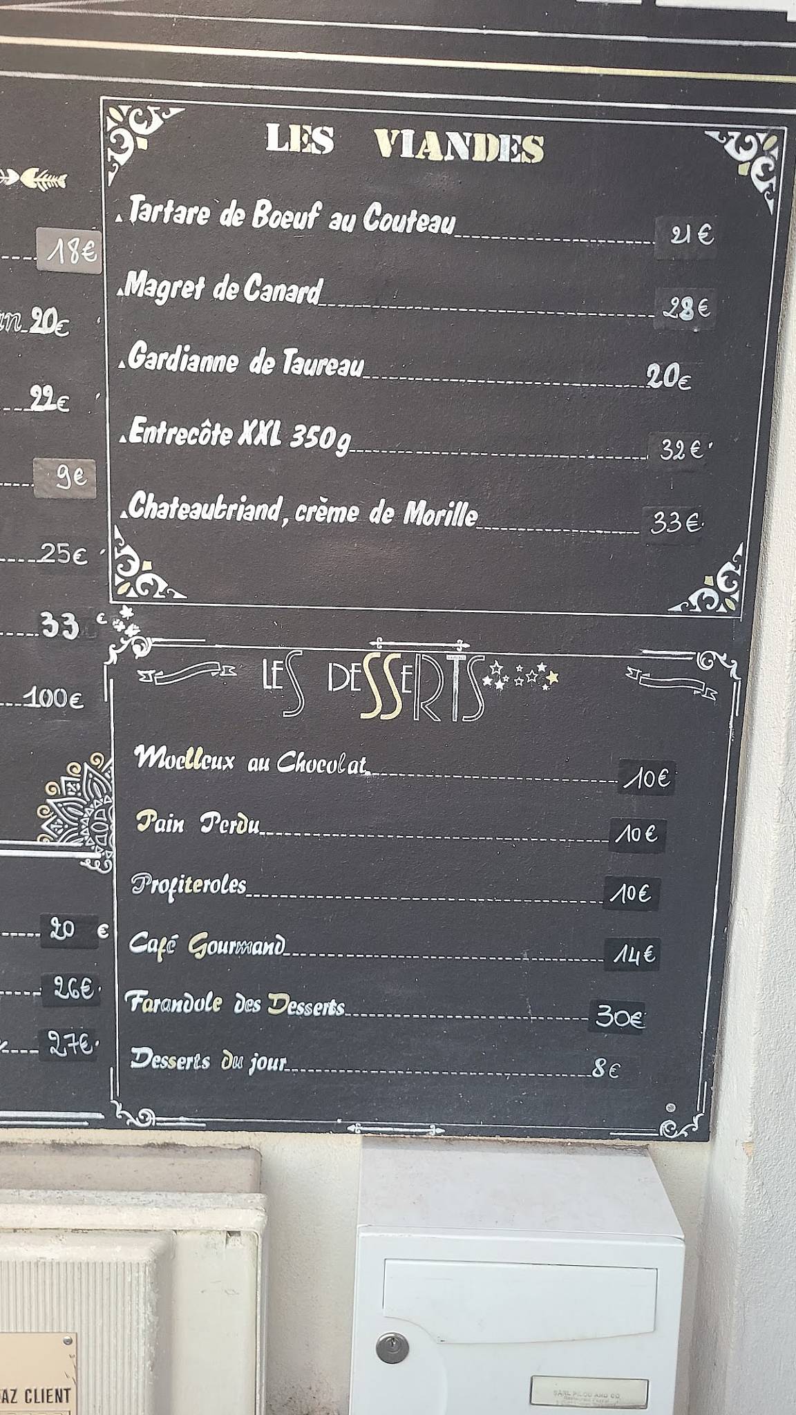 Menu de Restaurant Pascal