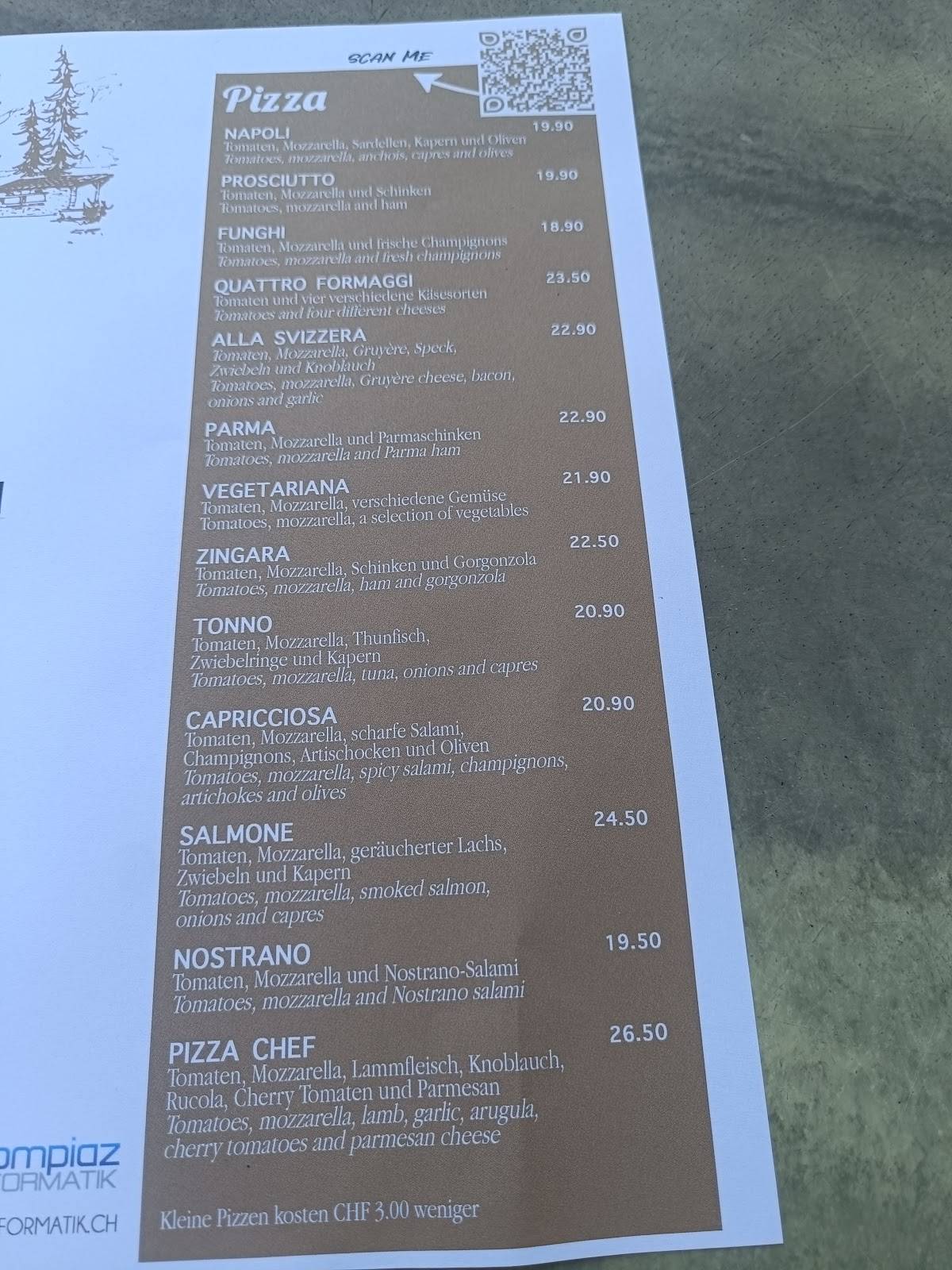 Menu di Restaurant Pizzeria Landhaus 