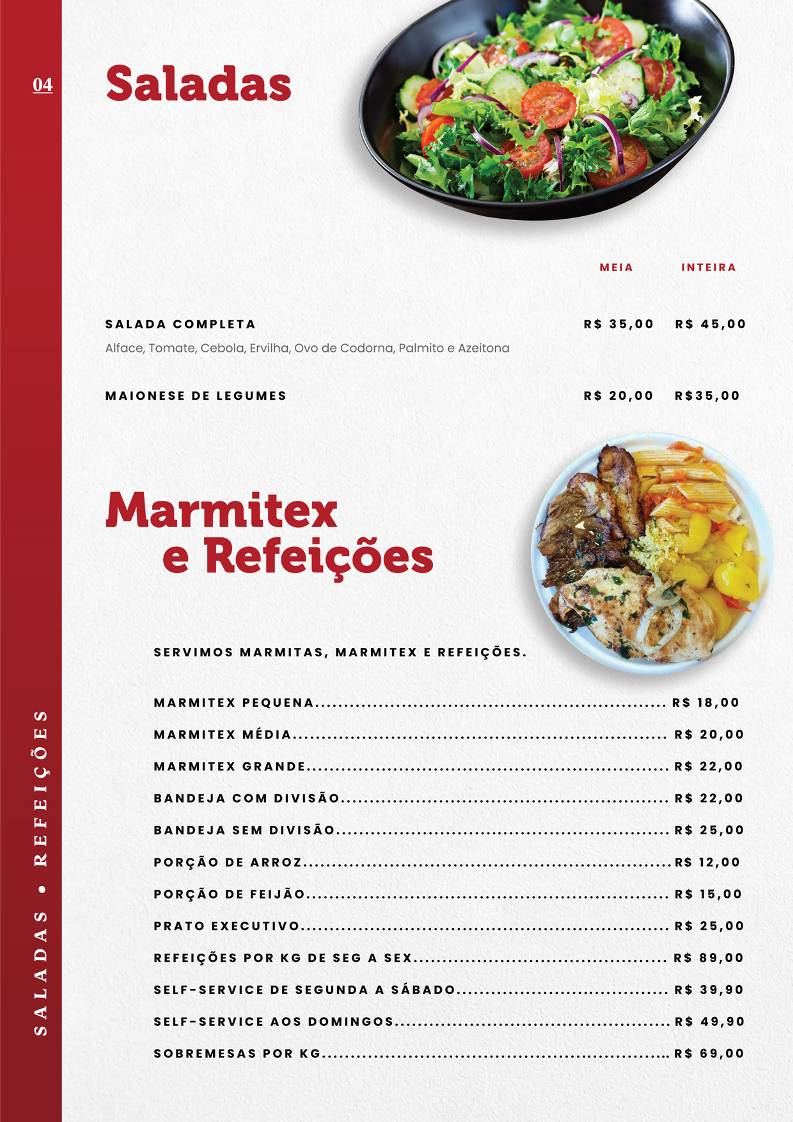 Restaurante Ana Luiza Bar do Dove cardápio