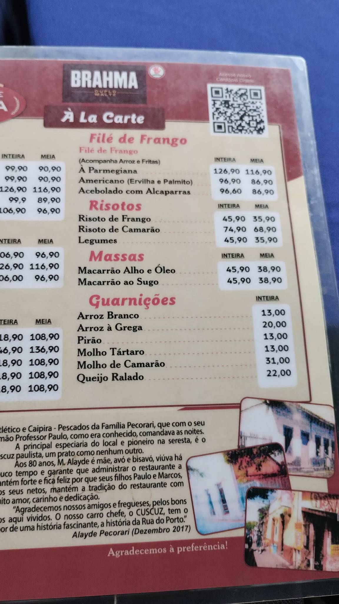 Restaurante Arapuca cardápio