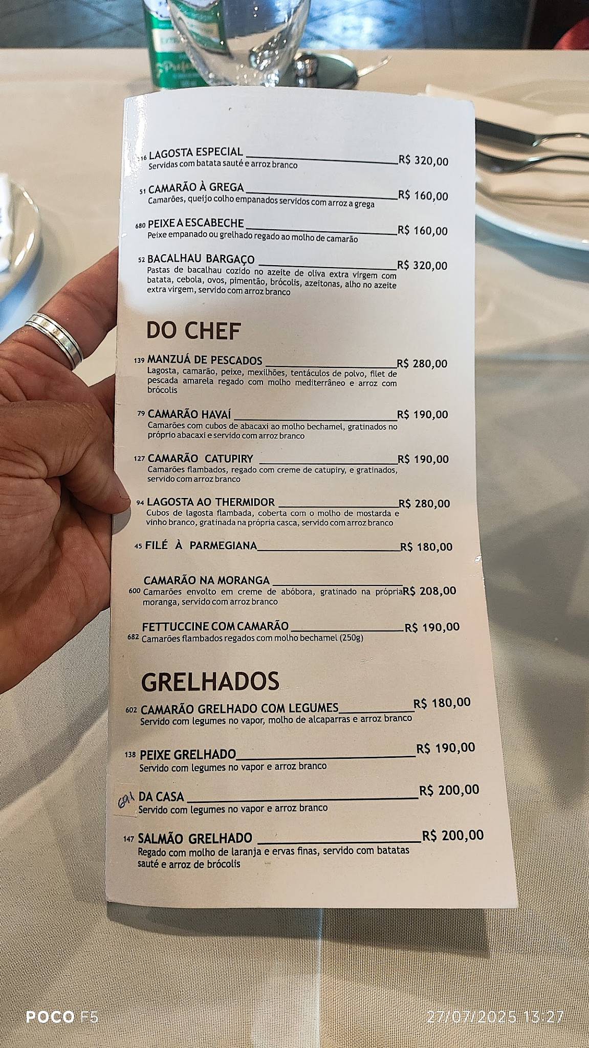 Bargaço cardápio