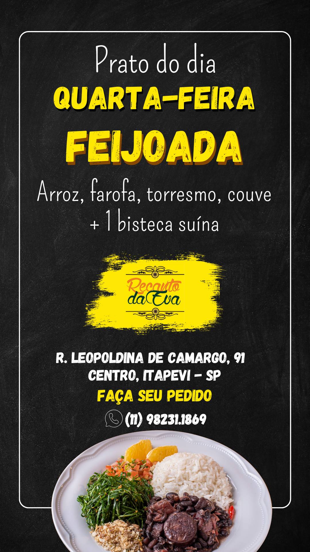Restaurante Recanto da Eva cardápio