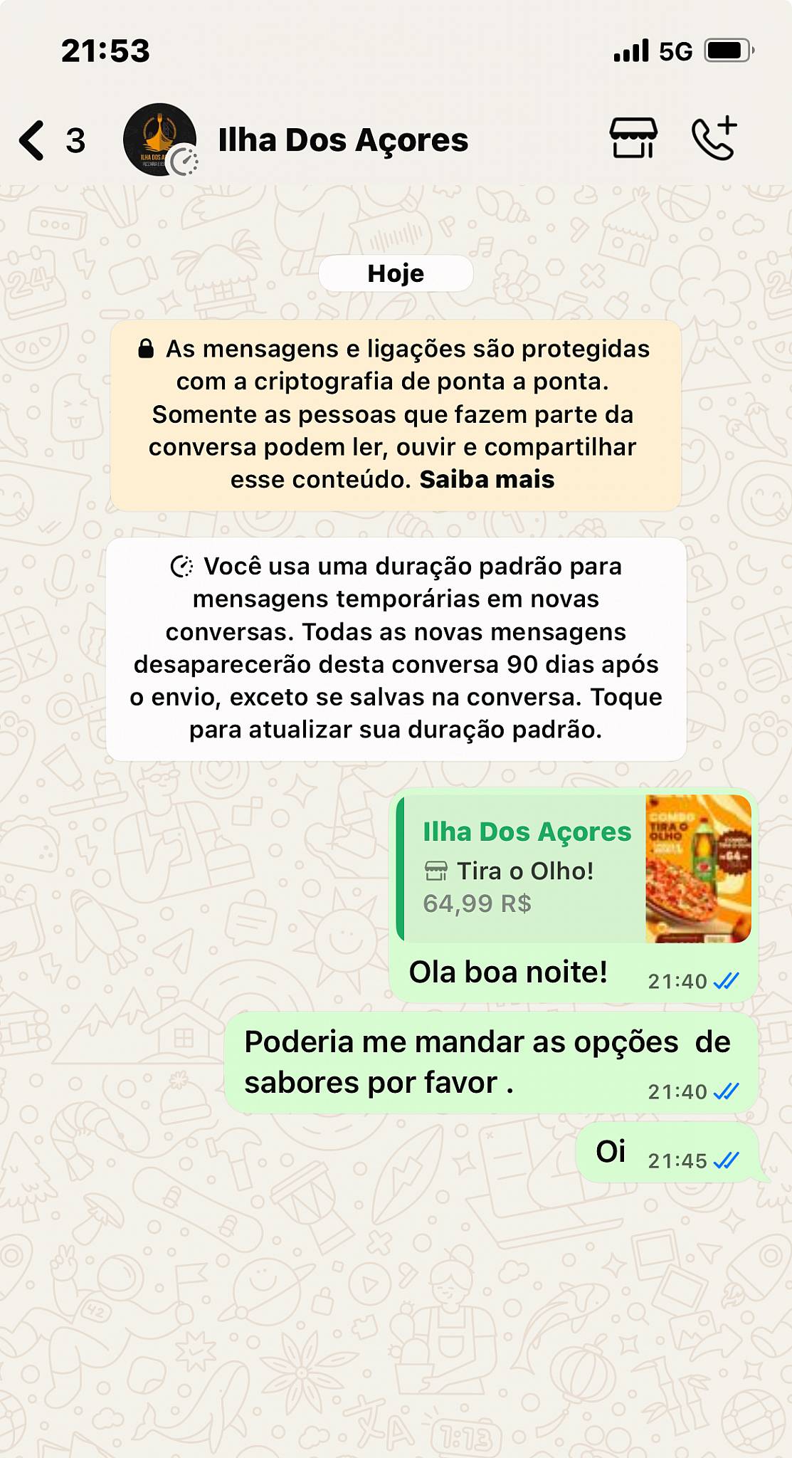 Restaurante e Pizzaria Ilha dos Açores cardápio