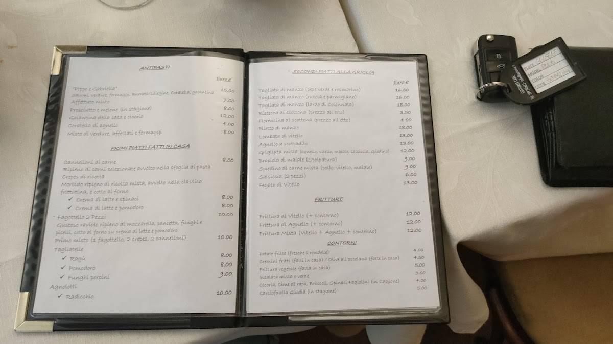 Menu di Ristorante Da Pippo & Gabriella 