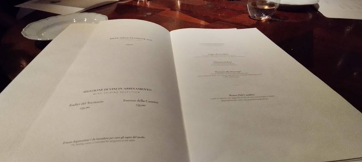 Menu di Ristorante Del Cambio 