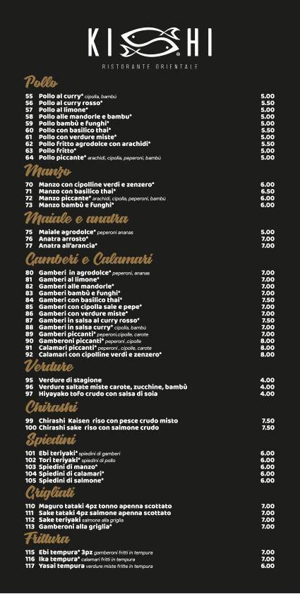 Menu di Ristorante Kishi 