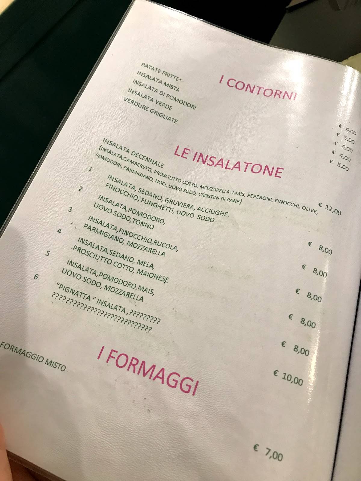 Menu di Ristorante Pizzeria La Pignatta 
