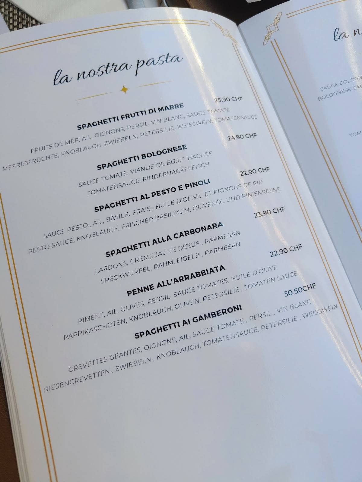 Menu di Ristorante Pizzeria Taverna Italiana 