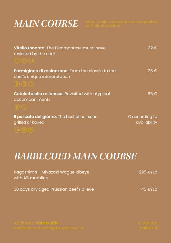 Menu di Ristorante Procaccini Milano 