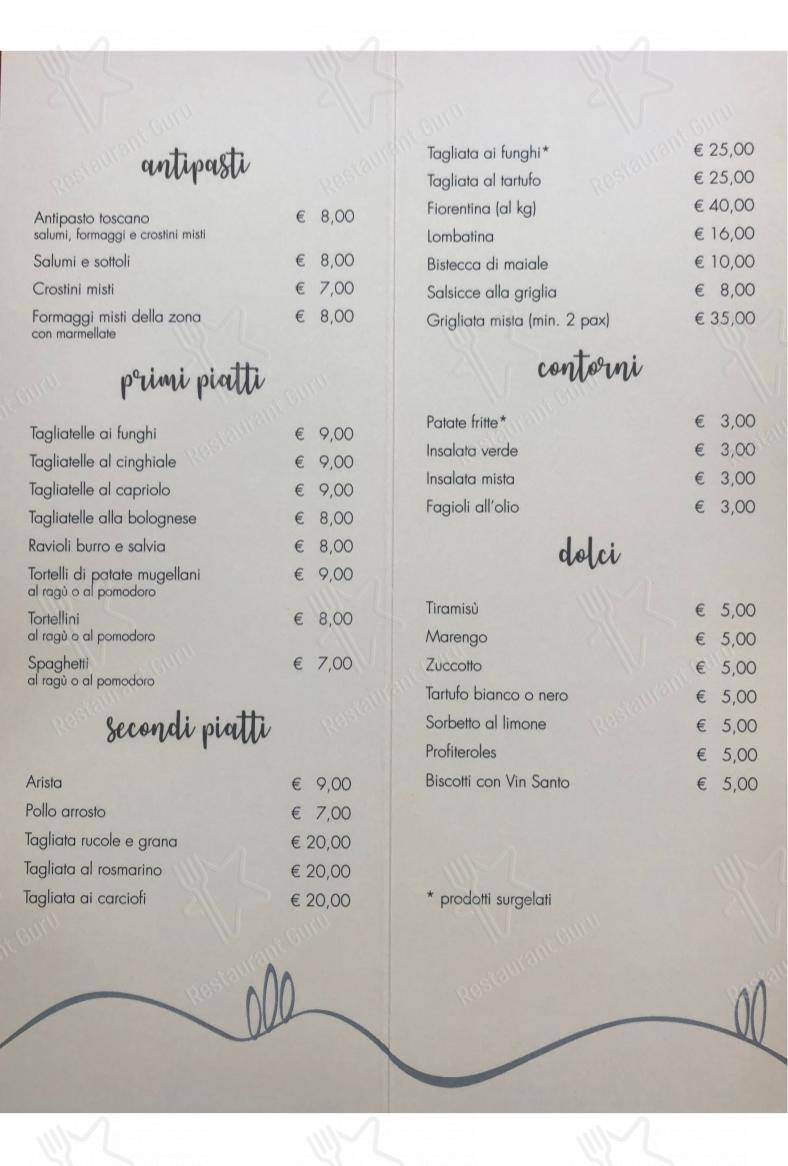 Da Marino in Rufina - Menu