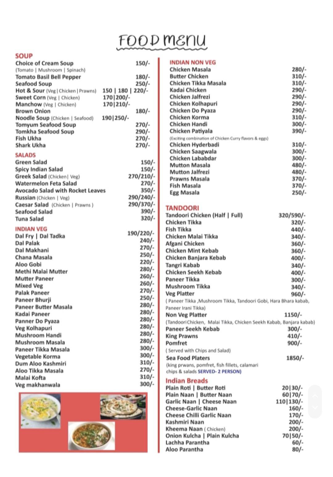 Royal Italy menu