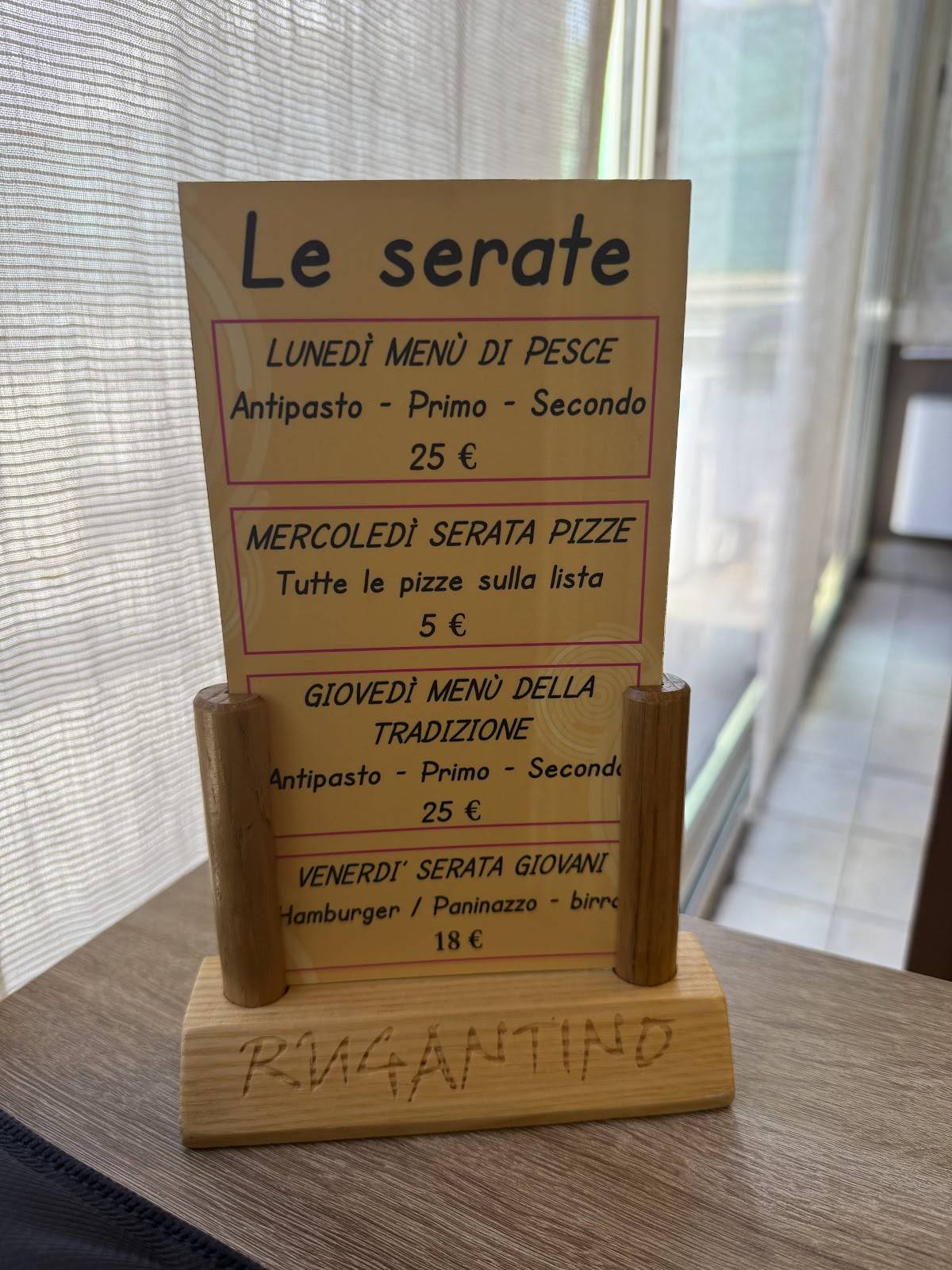 Menu di Rugantino Ristorante Pizzeria Bienno 