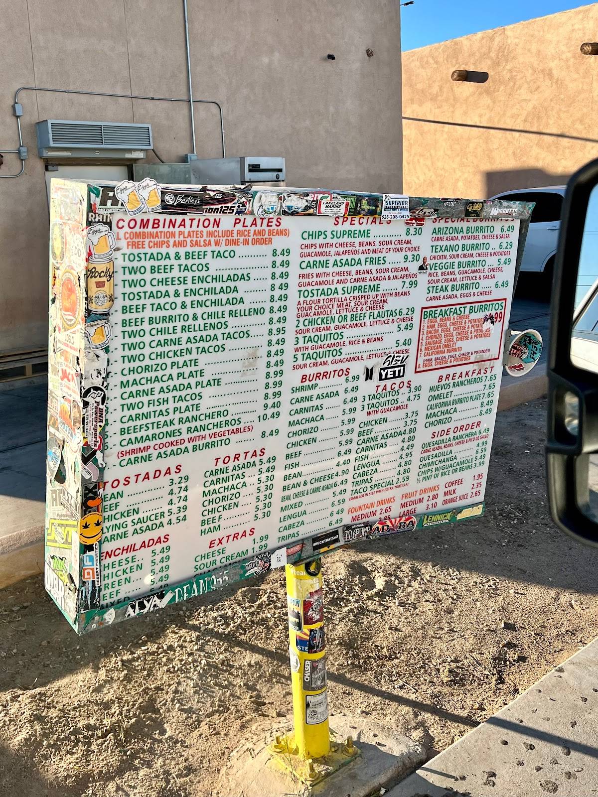 Menu at Ruperto's Mexican Food restaurant, Parker