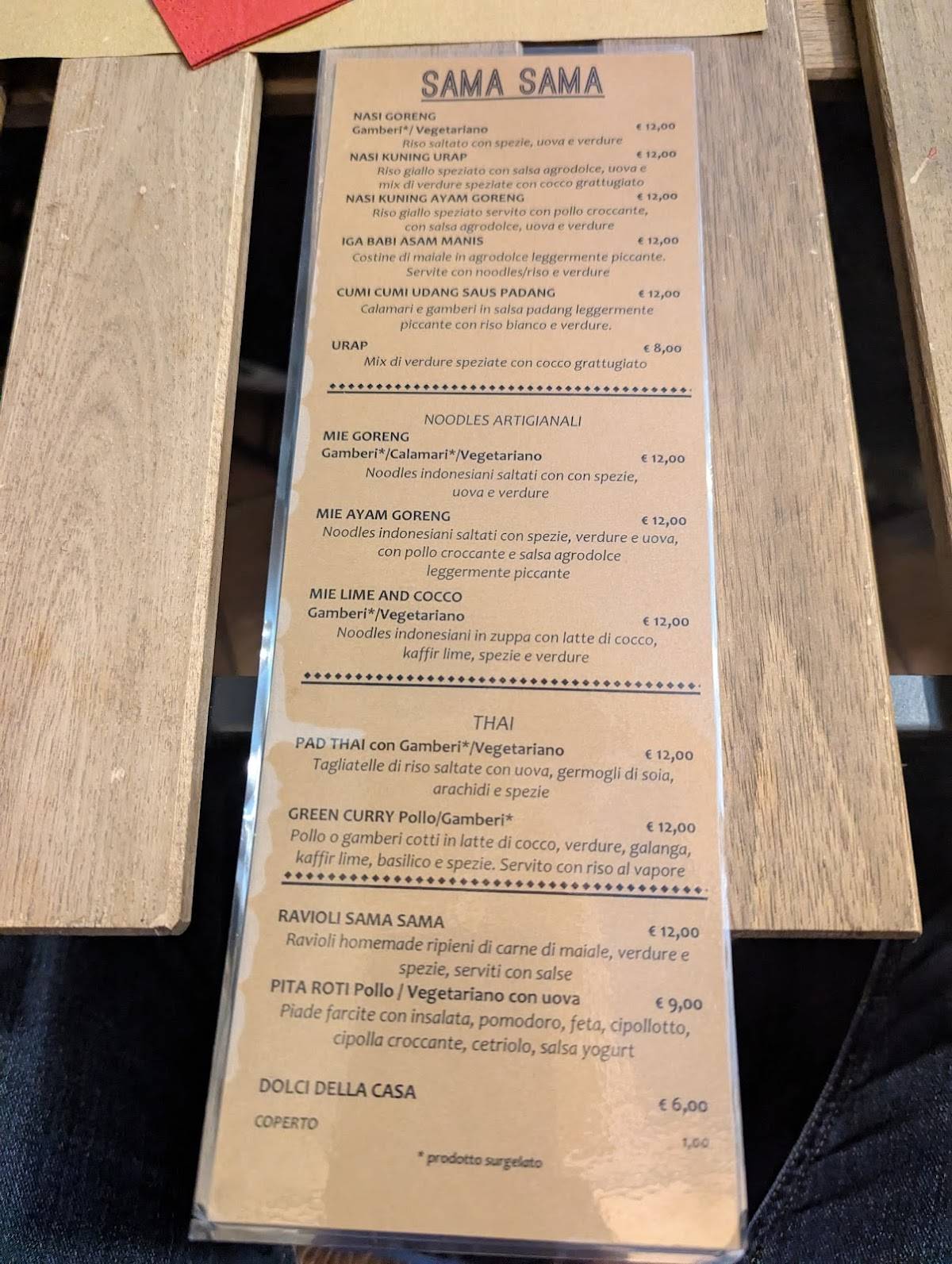 Menu di SAMA SAMA ETHNIC FOOD BAR 