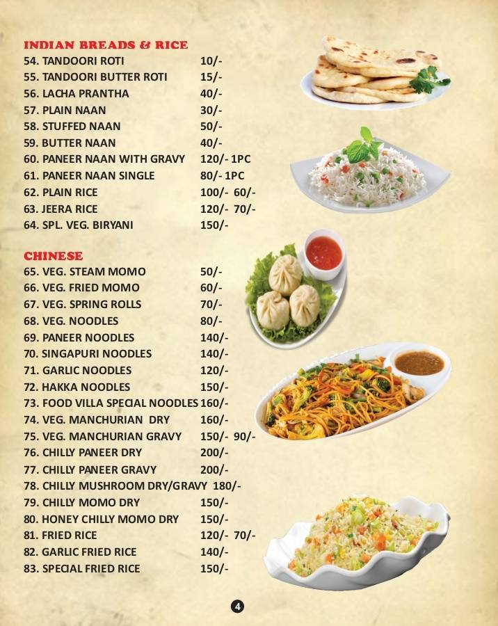 SARDAR JI FOOD VILLA menu