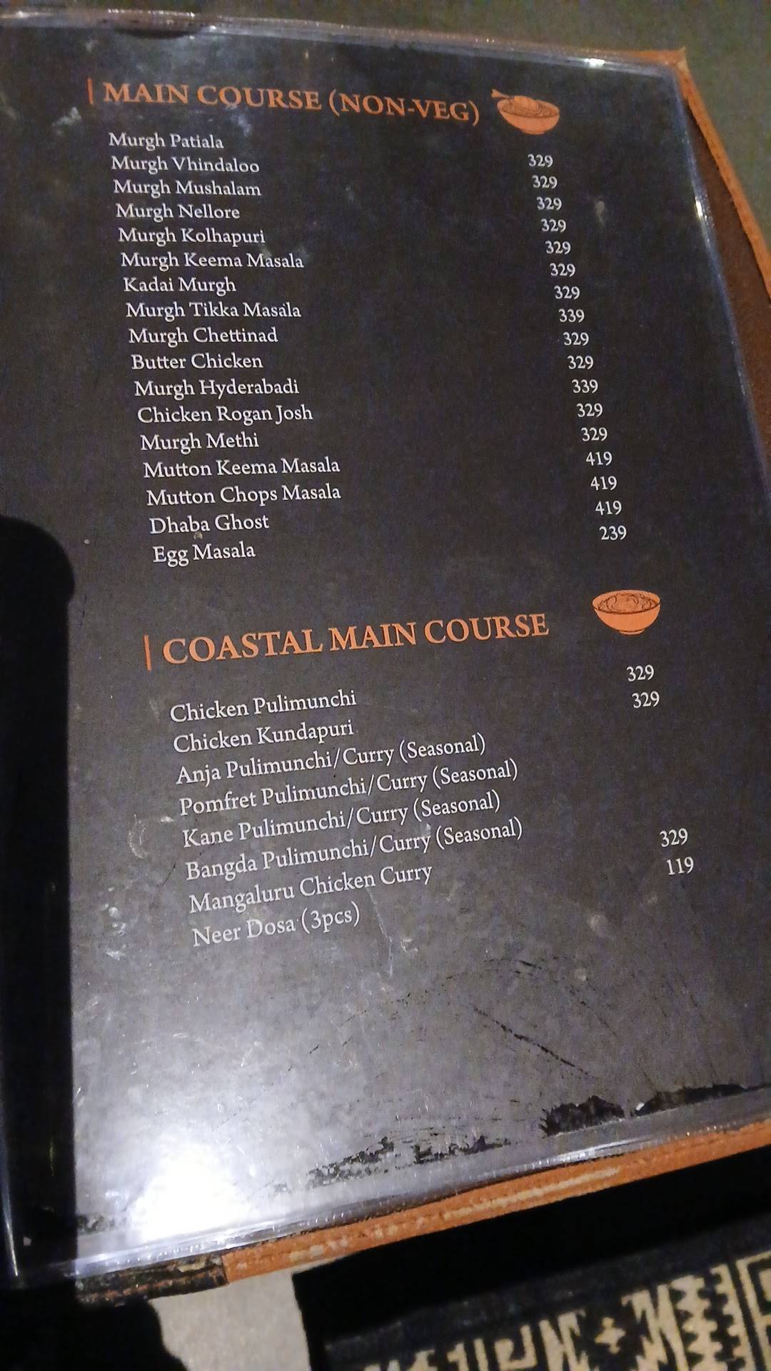 Saffron menu