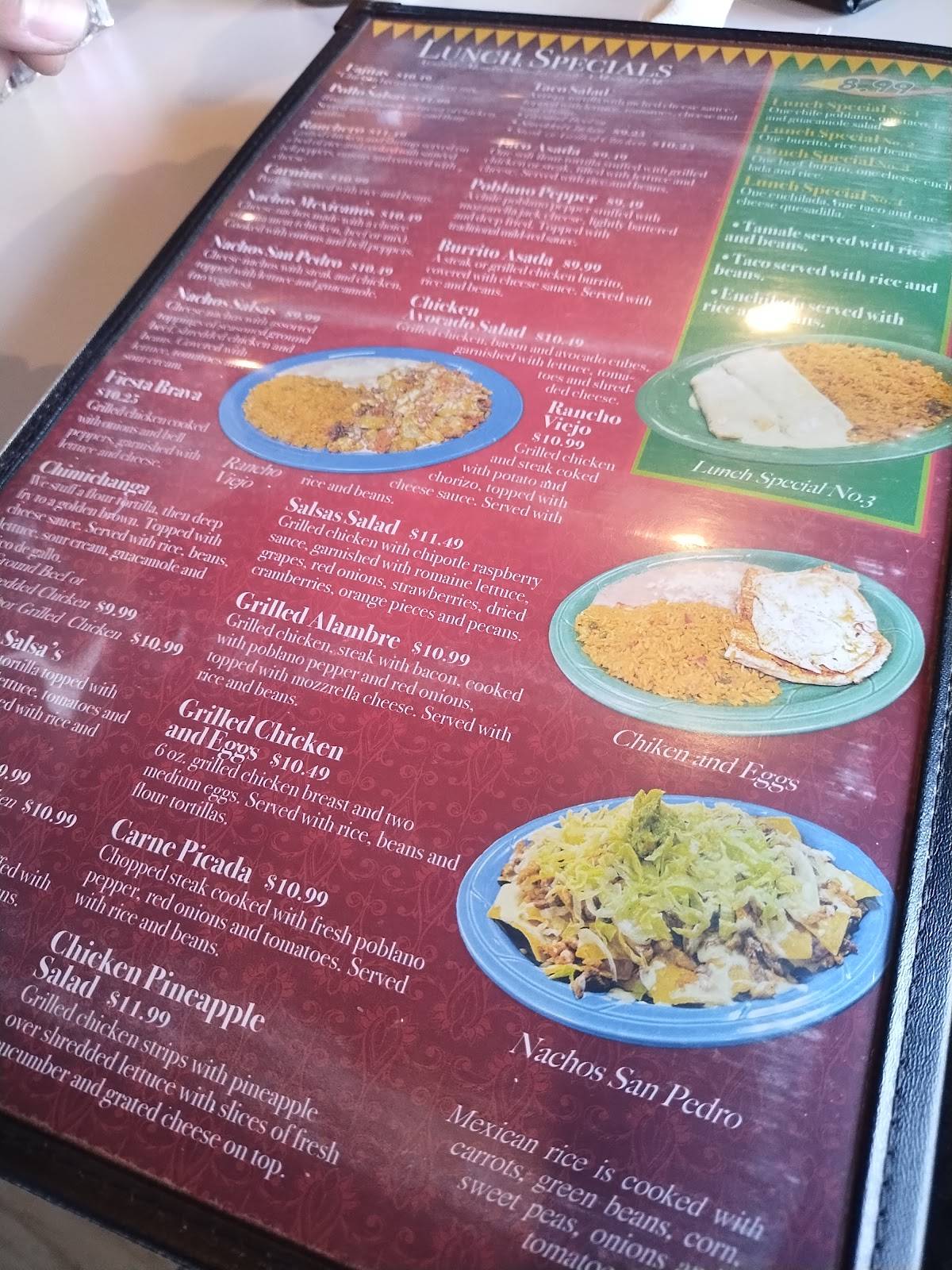 Menu at Salsa's Grill restaurant, Jonesboro