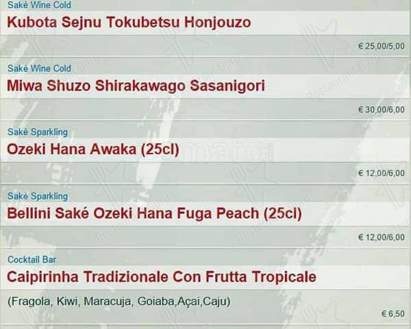 Menu di SambaMaki  Parioli 