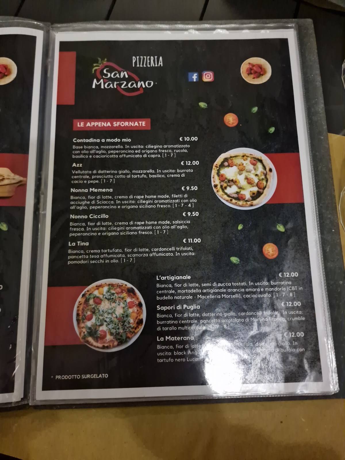 Menu di San Marzano 
