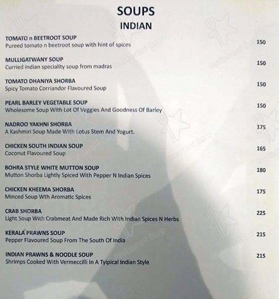 Satkar Grande menu