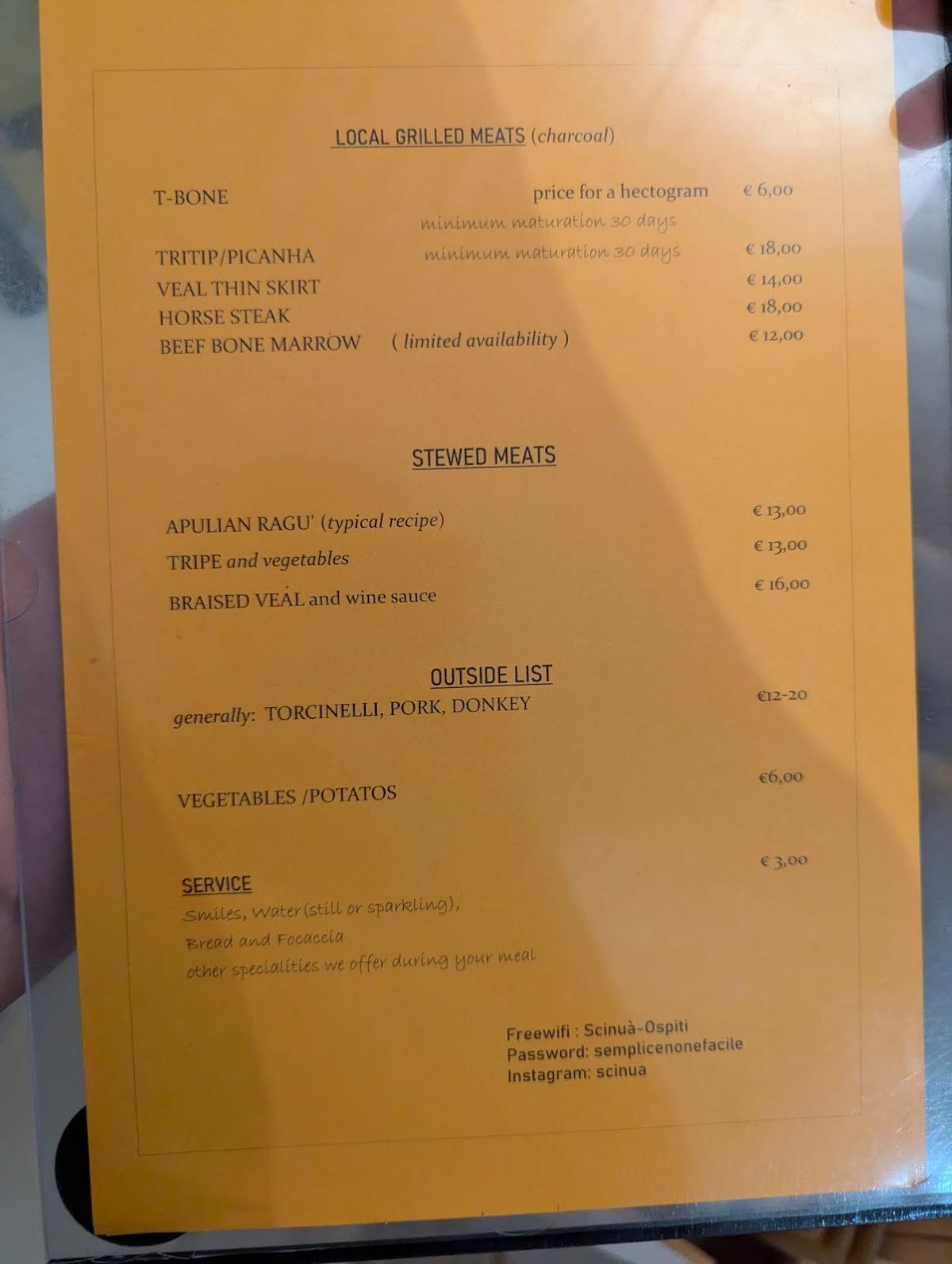 Menu di Scinuà 