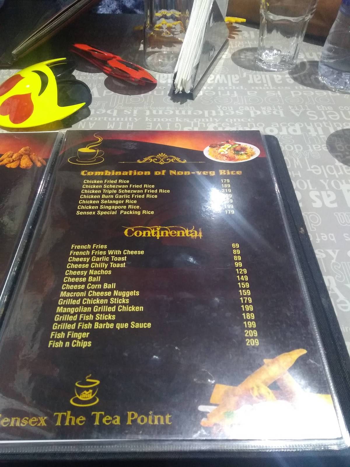 Sensex The Tea Point menu