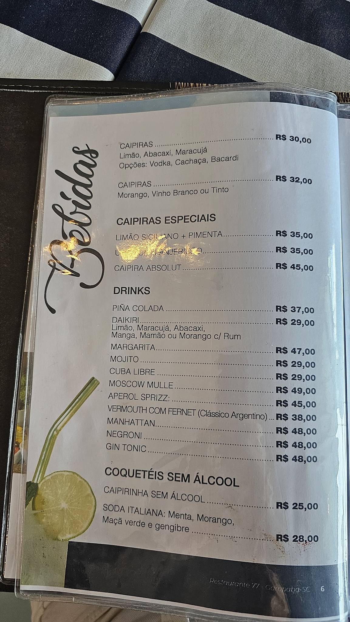 Setentaesete Restaurante cardápio