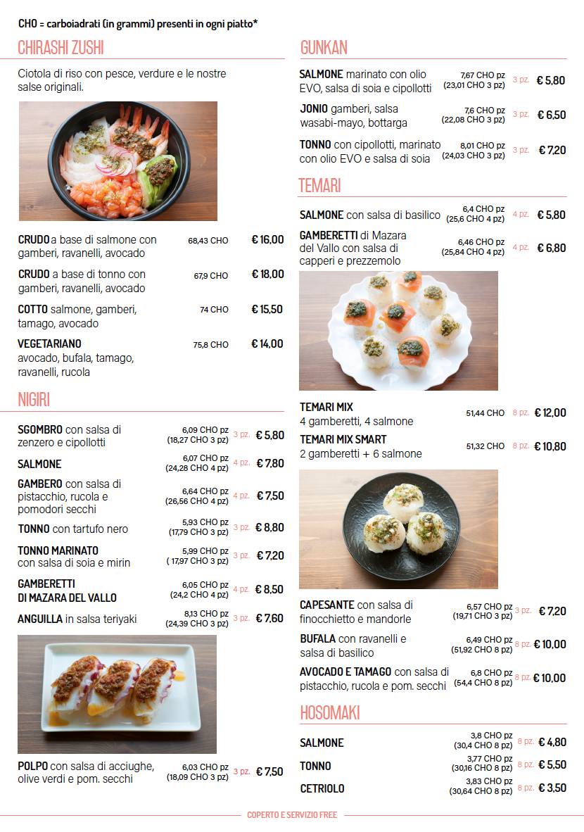 Menu di Sicilyn, Gourmet Siciliano - Giapponese 