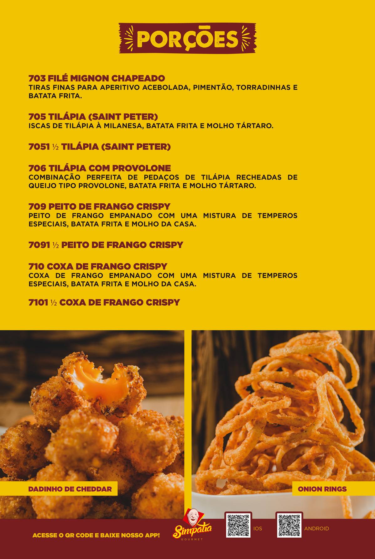 Simpatia Gourmet cardápio