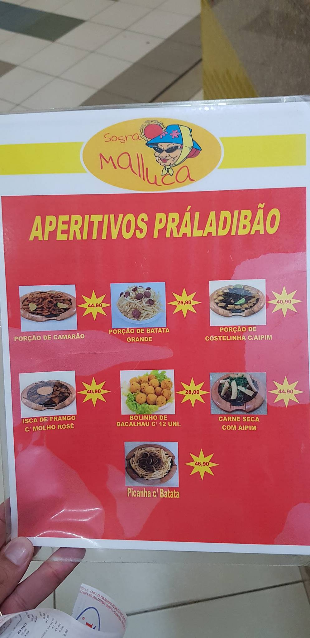 Sogra Maluca cardápio