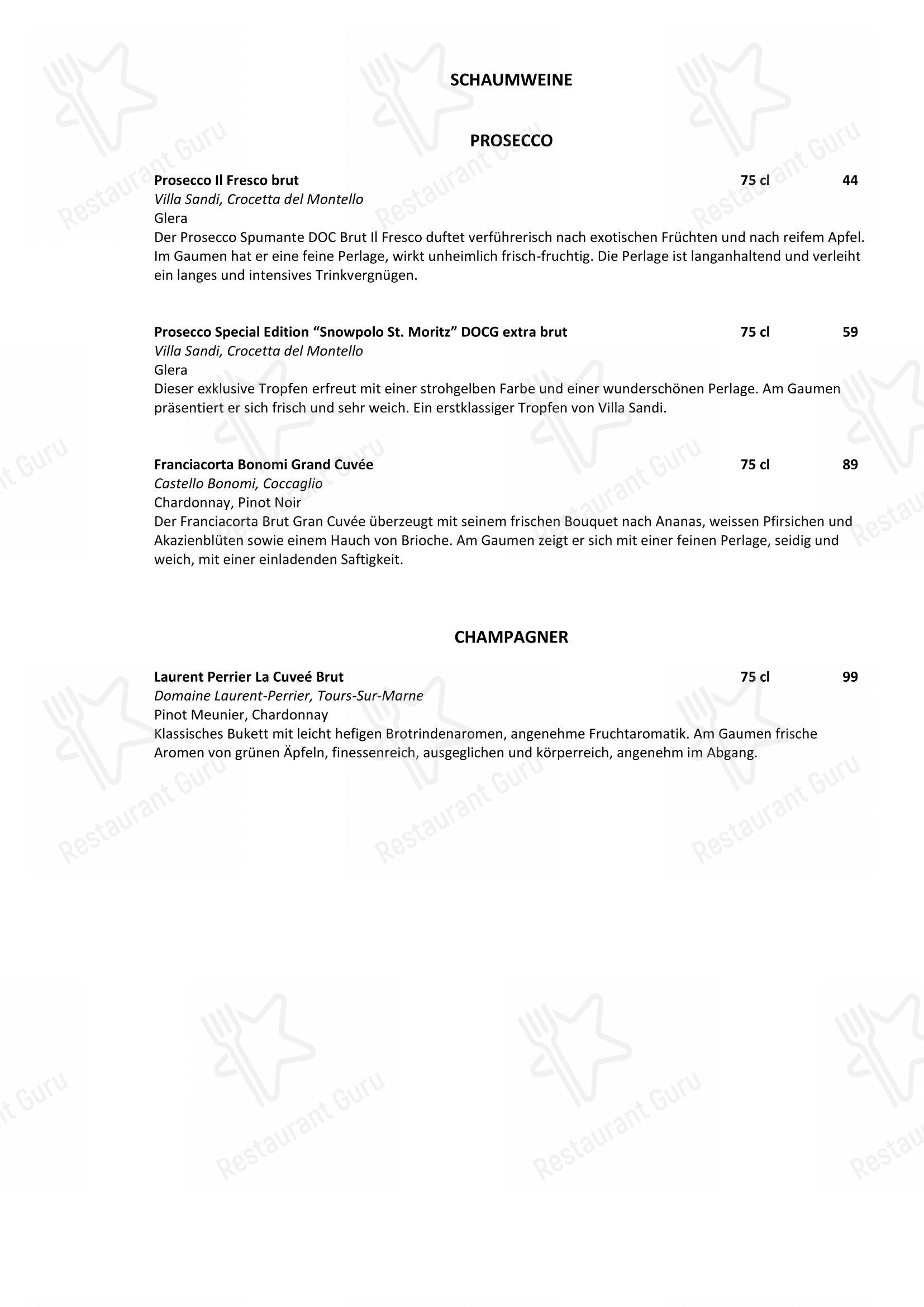 Menu bar per Restaurant Sonne in San Maurizio