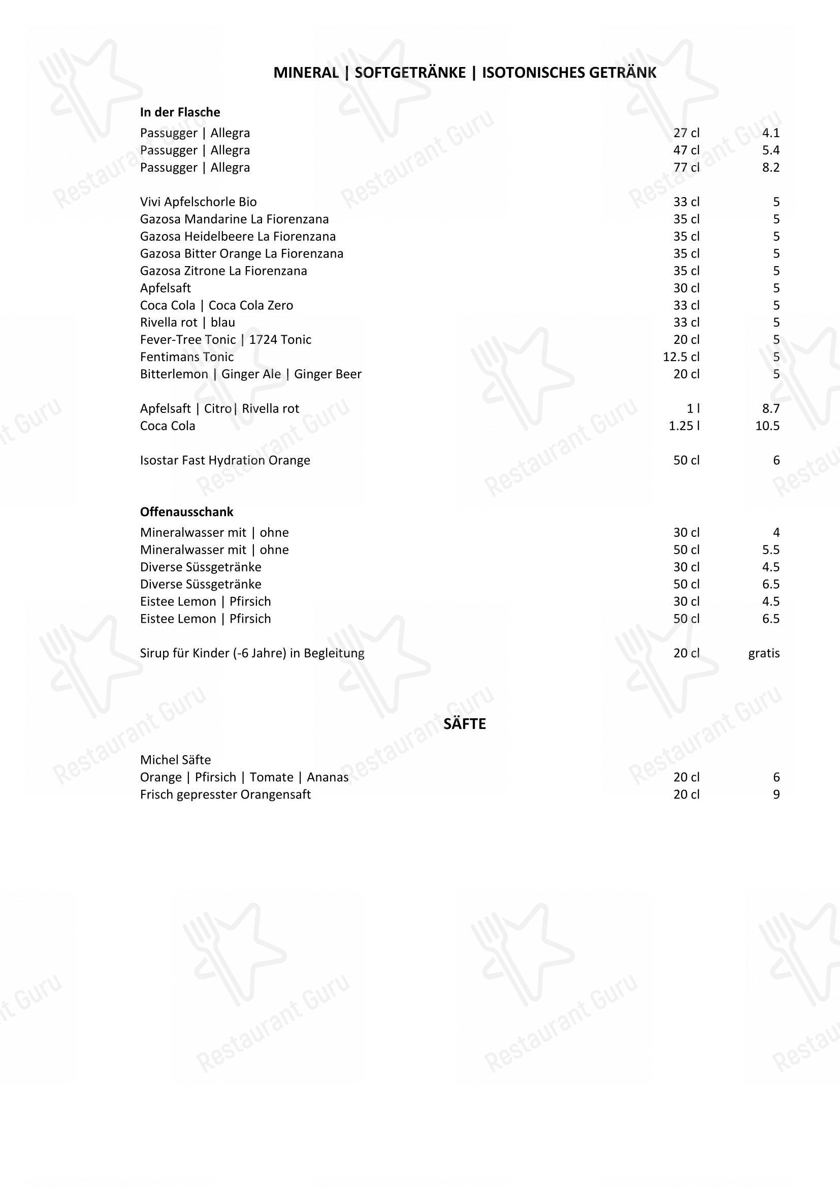 Restaurant Sonne in San Maurizio - Menu bar