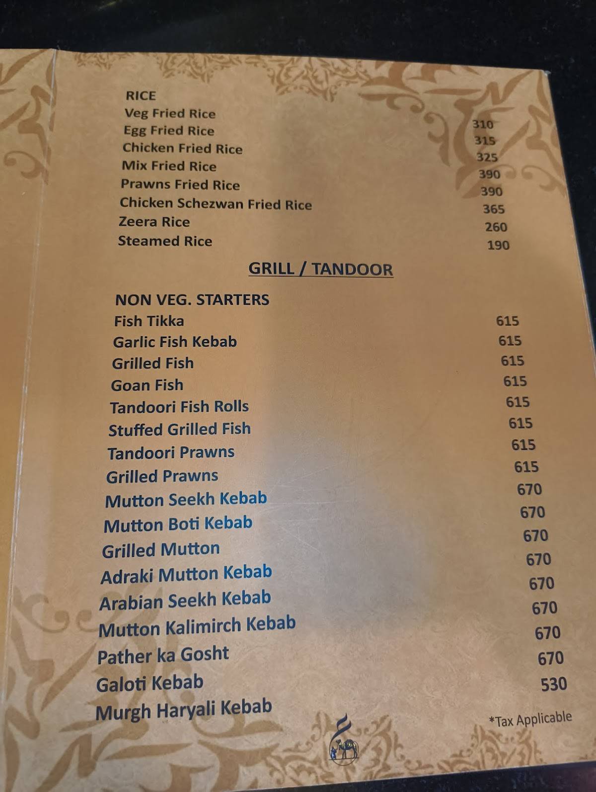 Spice 6 Global Cuisine menu