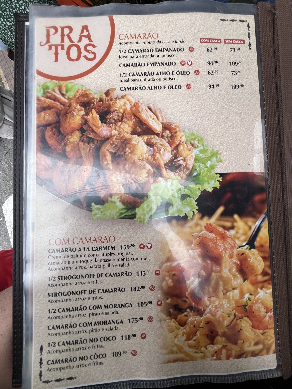 Sr. dos Peixes cardápio