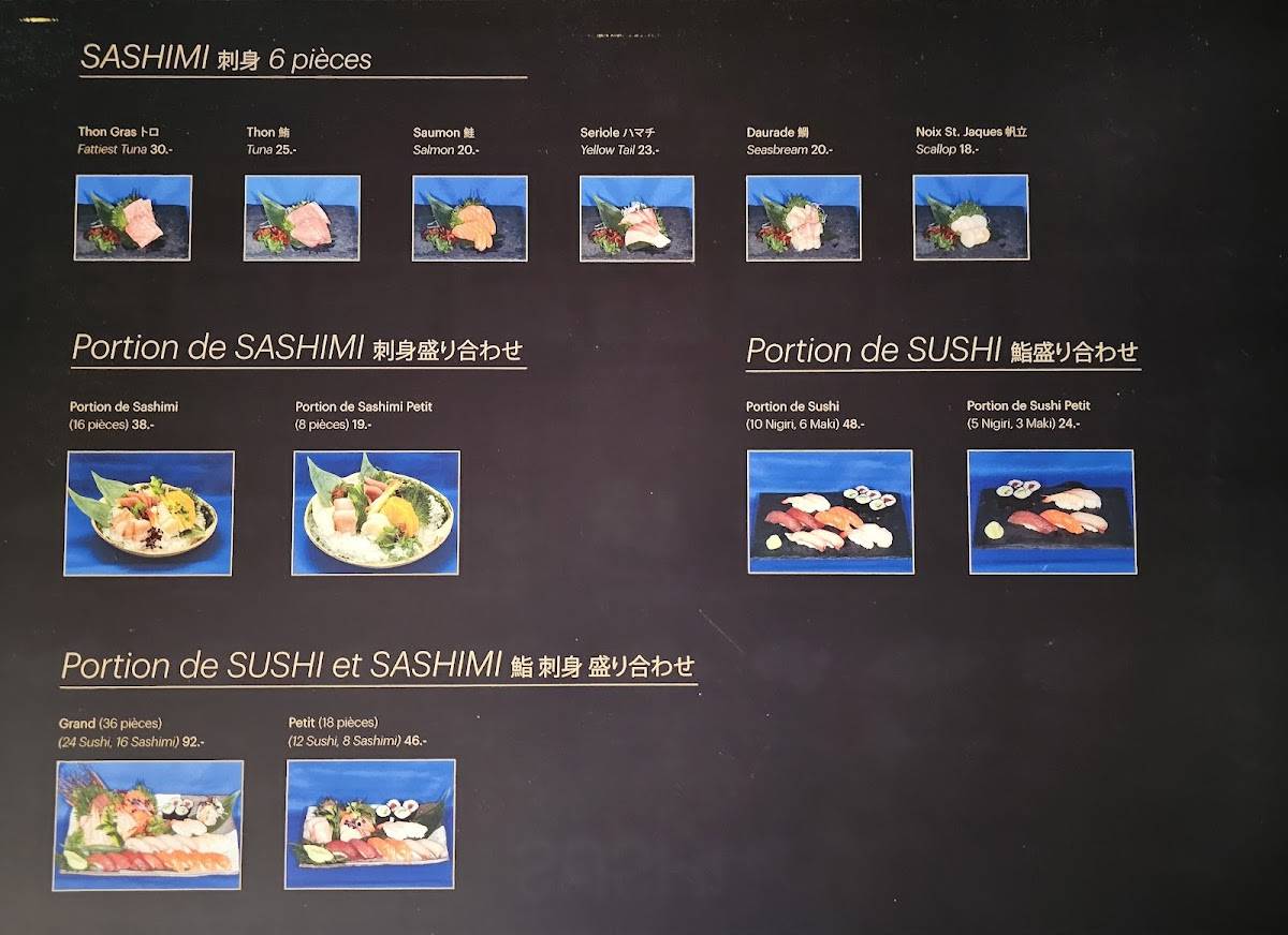 Menu di Sushi B Villars 