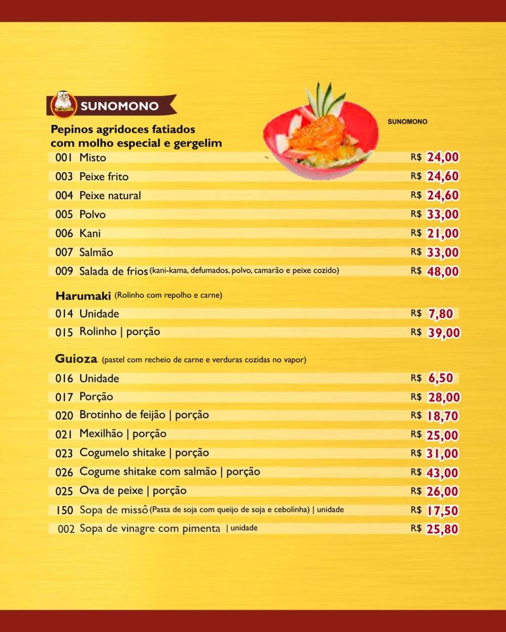 Sushi Itiban cardápio