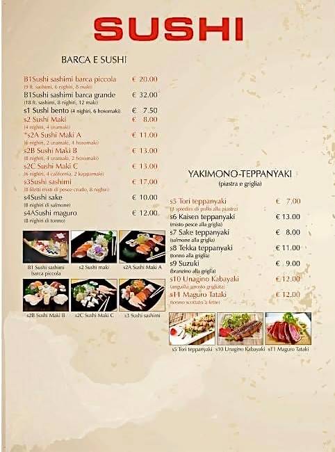 Menu di Sushi Sekai 