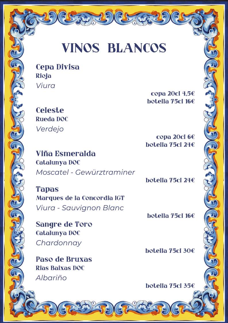 Menu di Taberna Española 
