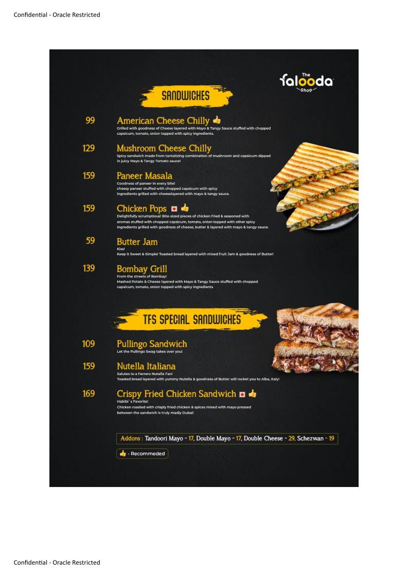 Tandoori Tribes & The Falooda Shop Karaikudi menu