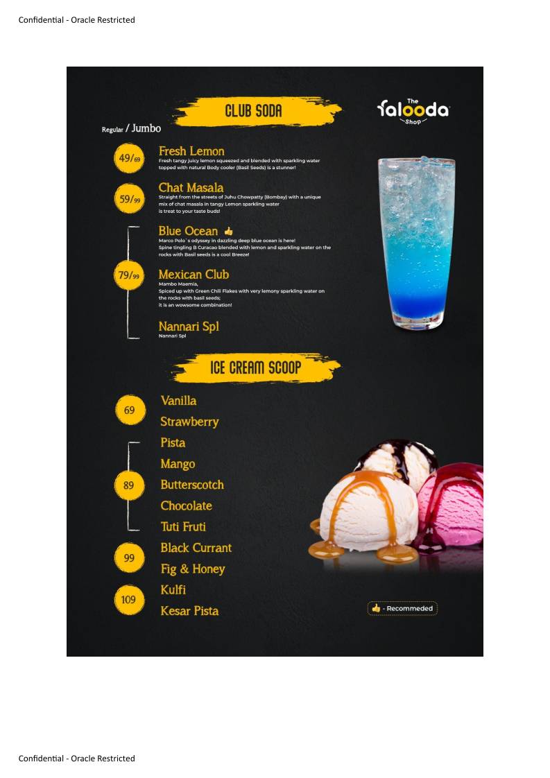 Tandoori Tribes & The Falooda Shop Karaikudi menu