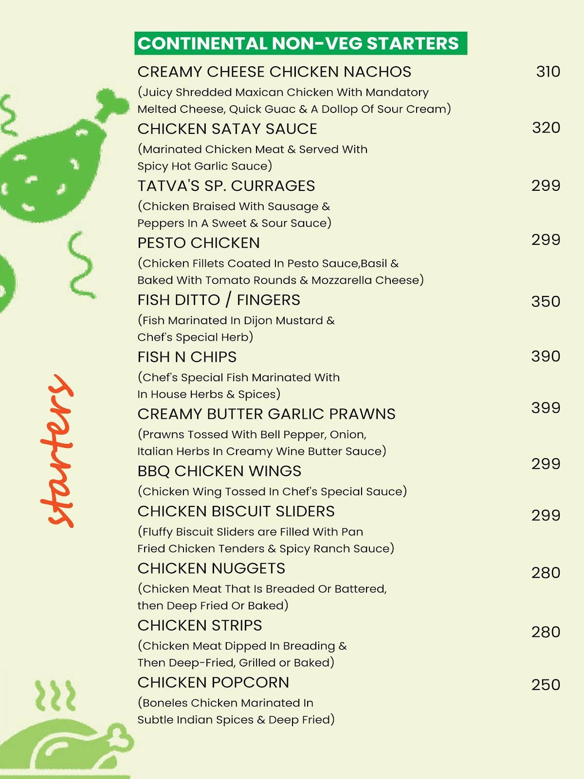 Tatva Restaurant and Cafe menu