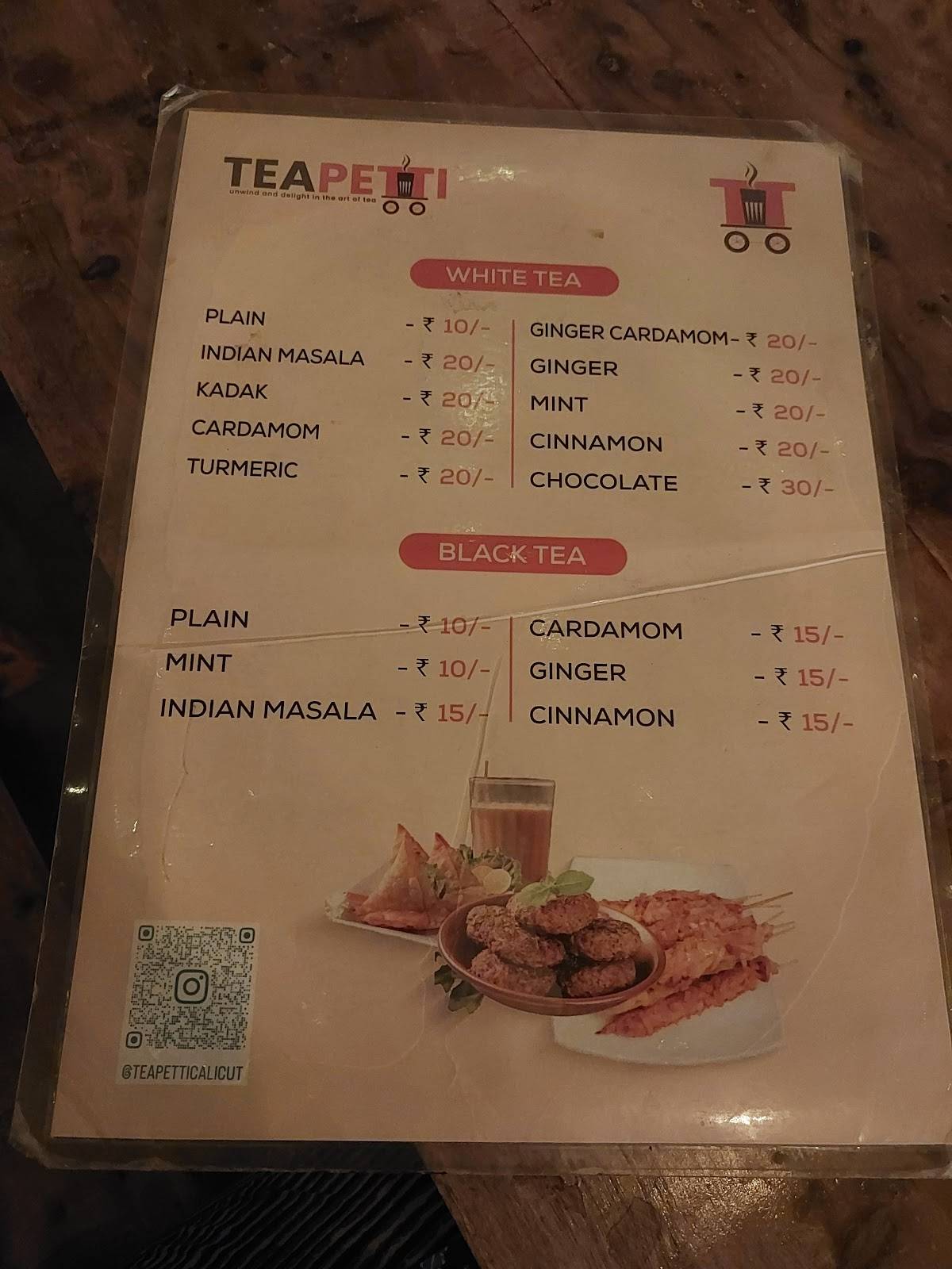 Teapetti menu